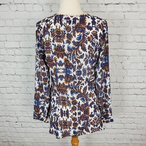 SANCTUARY White Blue wine floral peasant blouse XS - Picture 4 of 6